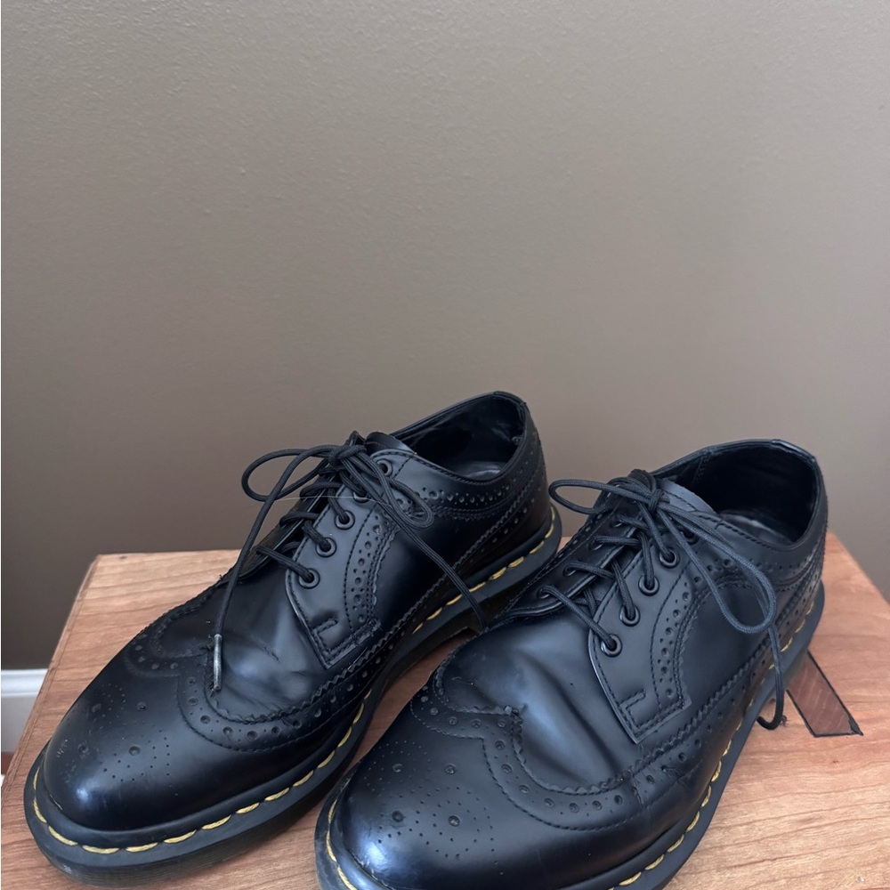 Classic Doc Marten Black Leather Oxford Shoes